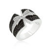 Black and Clear Hematite Bow Ring