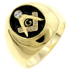 Onyx CZ Masonic Men's Ring