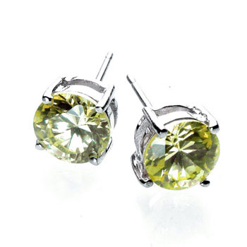 Green Stud Peridot Earrings