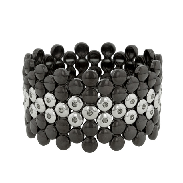 Two -Tone Stretch Hematite Bracelet