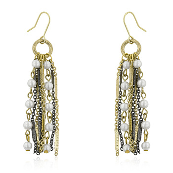 Two - Tone Pearl Hematite Earrings