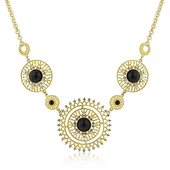 Midnight Sun Crystal & Onyx Necklace