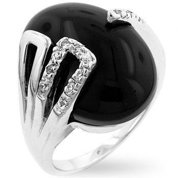 Black Egg Onyx Ring