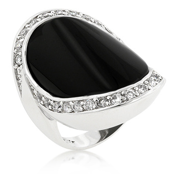 Pave Trim Onyx Ring