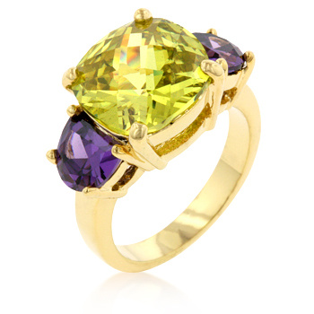 Colorful Triplet Peridot ring