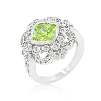 Elegant Crest Peridot Ring