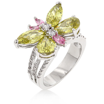 Silver Butterfly Peridot Ring