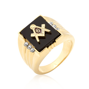 Men's Bonded Masonic Onyx Ring