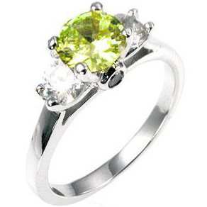 Mini Triplet Peridot Ring