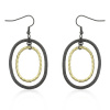 Two - Tone Oval Hematite Earrings